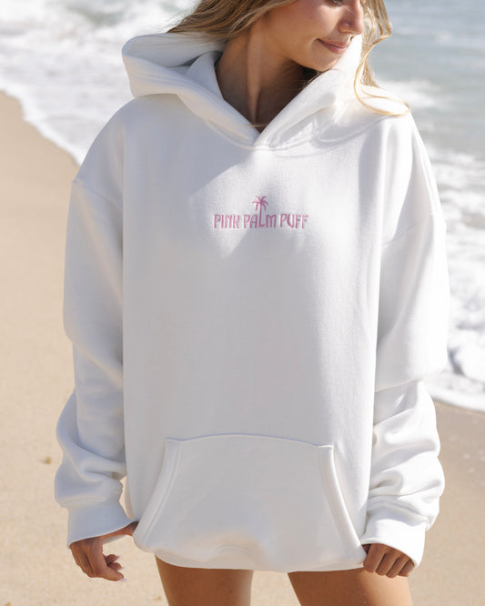 Klassischer Puff-Hoodie in Pink Opal