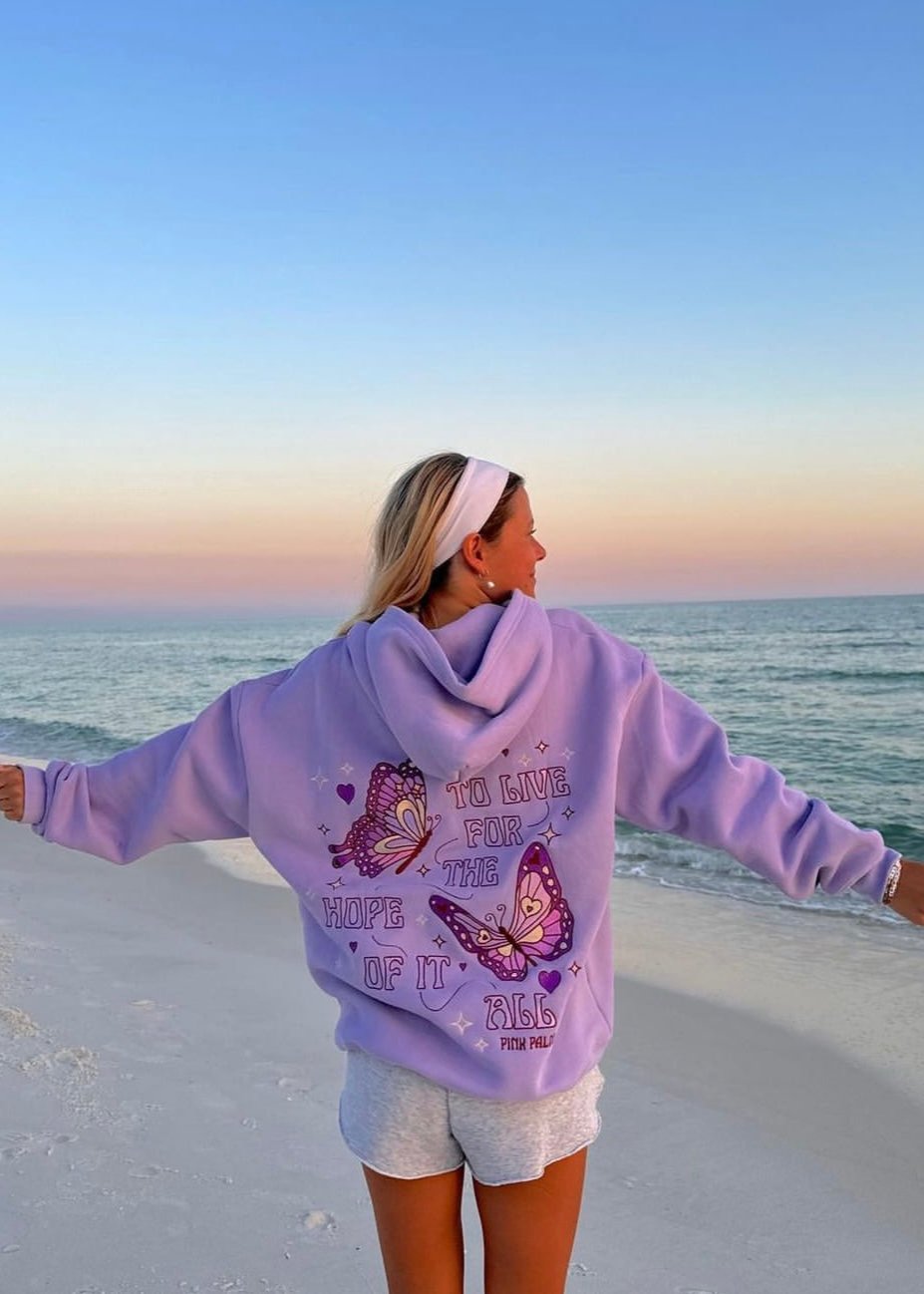 „Für die Hoffnung von allem leben“ Hoodie in Lila
